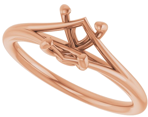 Sužadėtuvių Žiedas „Solitaire“ 14k rose gold Round 6.5mm (5)