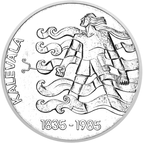 50 марки Калевала 1985 Финландия сребърна монета (1)