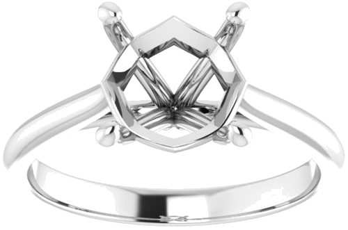 Sužadėtuvių Žiedas „Solitaire“ 585 Baltojo Aukso Cushion 8mm (3)