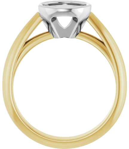 Sužadėtuvių Žiedas „Bezel-Set Solitaire“ 14k yellow/white gold Round 7.4mm (2)