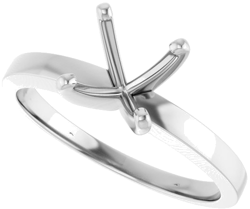 Sužadėtuvių Žiedas „Solitaire“ 585 Baltojo Aukso Round 7.3mm x 7.7mm (5)