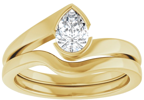 Sužadėtuvių Žiedas „Half-Bezel Solitaire“ 14k yellow gold Pear 6.5mm x 4.5mm (8)