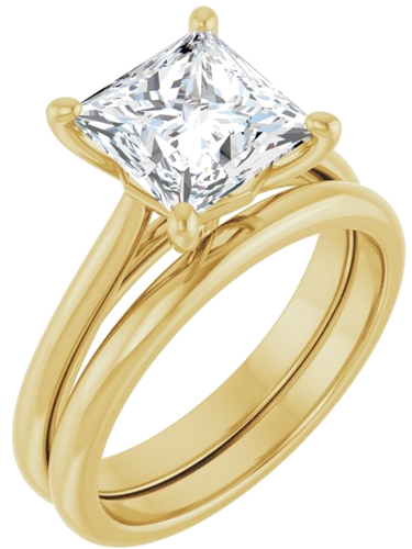 Sužadėtuvių Žiedas „Solitaire“ 14k yellow gold Square 7.5mm (6)