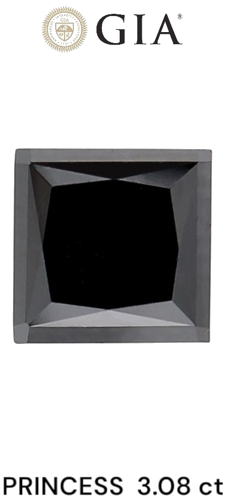 3.08 carat Fancy Black-VVS2 Natūralus Princess Deimantas (1)