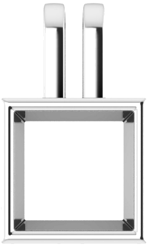 Pakabukas „Solitaire“ 585 Baltojo Aukso Square 7.5mm (1)