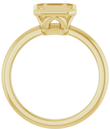 Sužadėtuvių Žiedas „Bezel-Set“ 10k yellow gold Emerald 9mm x 7mm (2)