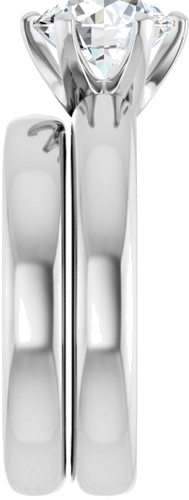 14K White 8 mm Round Engagement Ring Mounting (9)