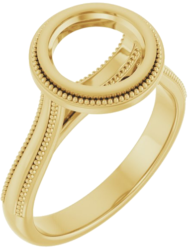 14K Yellow 8 mm Round Solitaire Engagement Ring Mounting (1)