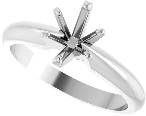 Sužadėtuvių Žiedas „Solitaire“ 14k white gold Oval 7mm x 5mm (5)