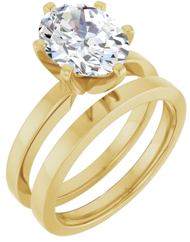 14K Yellow 10x8 mm Oval Solitaire Engagement Ring Mounting (6)