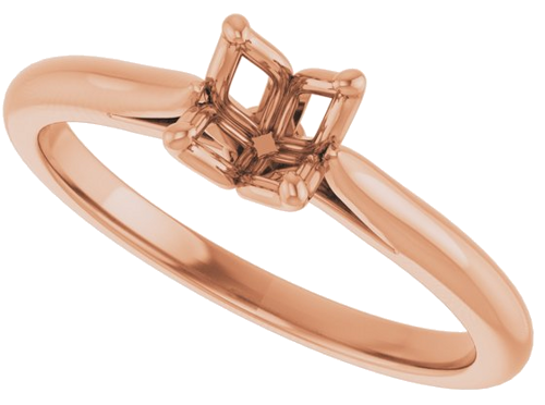 14K Rose  5.2 mm Round Solitaire Engagement Ring Mounting (5)