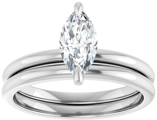 14K White  9x4.5 mm Marquise Solitaire Engagement Ring Mounting (8)