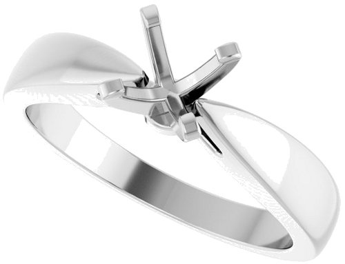 Sužadėtuvių Žiedas „Solitaire“ 585 Baltojo Aukso Round 5.8mm (5)