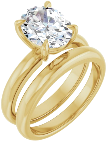 Sužadėtuvių Žiedas „Solitaire“ 585 Geltonojo Aukso Oval 10mm x 8mm (6)