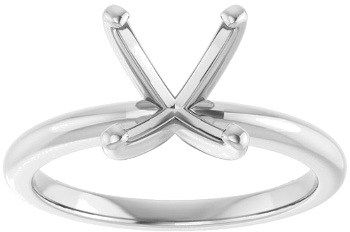 14K X1 White  10x8 mm Oval Solitaire Engagement Ring Mounting (3)