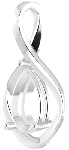 Pakabukas „Infinity-Inspired“ 585 Baltojo Aukso Pear Shape 12mm x 8mm (2)