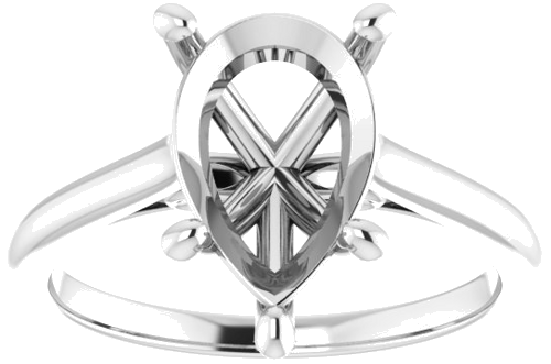 Sužadėtuvių Žiedas „Infinity-Inspired“ 585 Baltojo Aukso Pear Shape 12mm x 8mm (3)