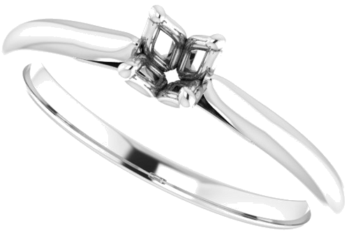 18K White  4.1 mm Round Solitaire Engagement Ring Mounting (5)