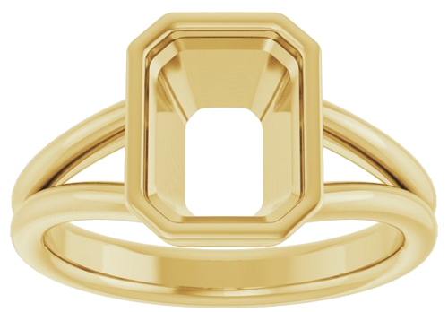 Sužadėtuvių Žiedas „Bezel-Set Solitaire“ 14k yellow gold Emerald 9mm x 7mm (3)