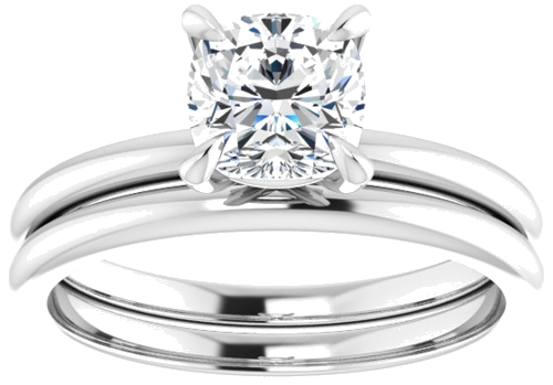 Sužadėtuvių Žiedas „Solitaire“ 585 Baltojo Aukso Cushion 6mm (8)