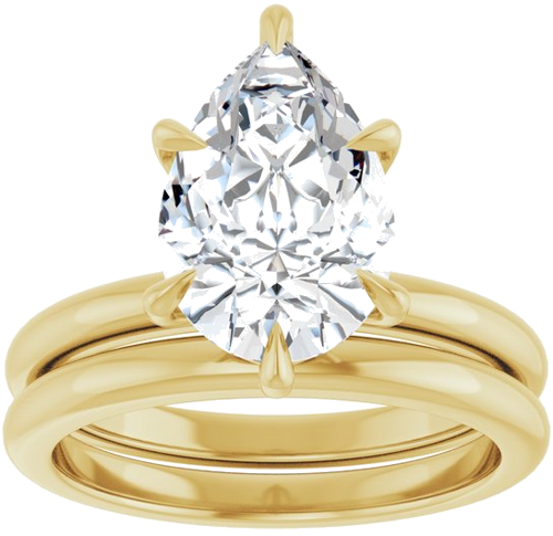 Sužadėtuvių Žiedas „Solitaire“ 14k yellow gold Pear 12mm x 8mm (8)