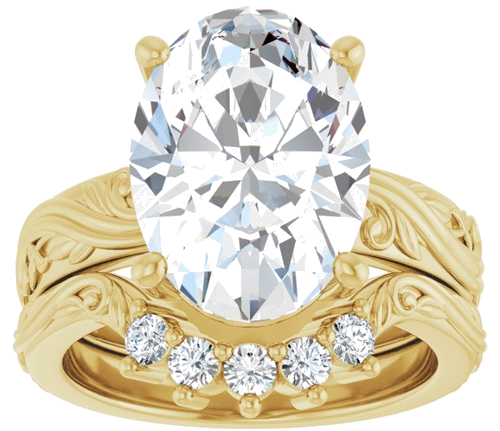 Sužadėtuvių Žiedas „Solitaire Sculptural“ 14k yellow gold Oval 14mm x 10mm (8)