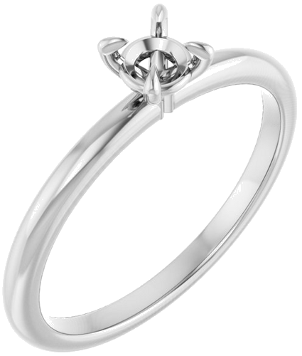 Sužadėtuvių Žiedas „Solitaire“ 585 Baltojo Aukso Round 4.1mm (1)