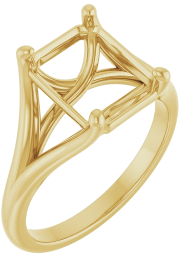 Sužadėtuvių Žiedas „Solitaire“ 14k yellow gold Emerald 10mm x 8mm (1)