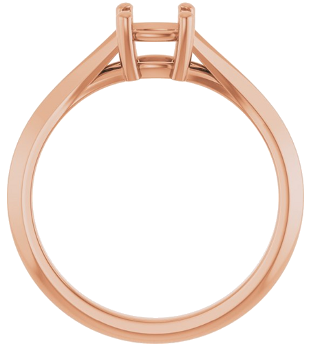 Sužadėtuvių Žiedas „Solitaire Split Shank“ 14k rose gold Cushion 5mm (2)