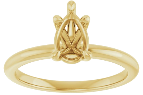 Sužadėtuvių Žiedas „Claw-Prong“ 14k yellow gold Pear 8mm x 5mm (3)