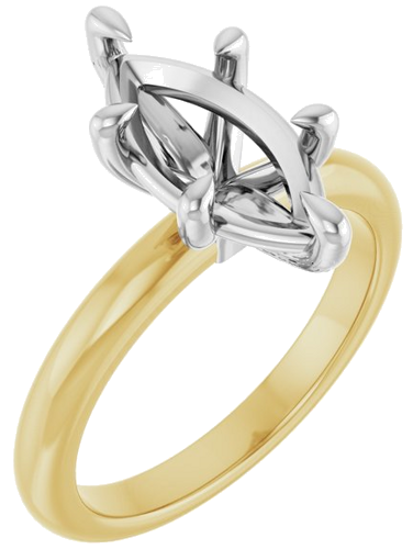 Sužadėtuvių Žiedas „Claw-Prong“ 14k yellow/white gold Marquise 13mm x 6.5mm (1)