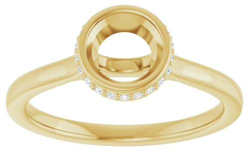 Sužadėtuvių Žiedas „Hidden Halo-Style“ 14k yellow gold Round 6mm (3)