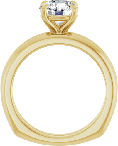 Sužadėtuvių Žiedas „Claw-Prong Euro Shank“ 14k yellow gold Round 7.4mm (7)