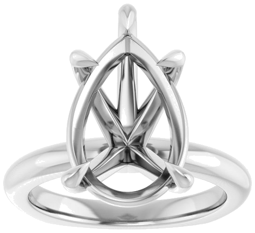 Sužadėtuvių Žiedas „Claw-Prong Euro Shank“ 14k white gold Pear 15mm x 10mm (3)