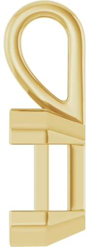 Pakabukas „Half-Bezel Solitaire Charm“ 14k yellow gold Emerald 9mm x 7mm (3)