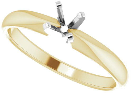 Sužadėtuvių Žiedas „Solitaire“ 14k yellow/white gold Round 4.1mm (5)