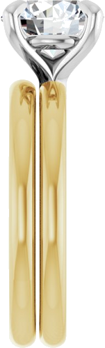 Sužadėtuvių Žiedas „Solitaire“ 585 Baltojo Ir Geltonojo Aukso Round 8mm (9)