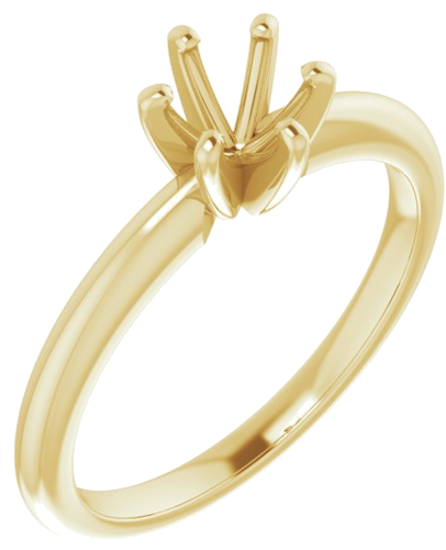 Sužadėtuvių Žiedas „Solitaire“ 10k yellow gold Round 5.2mm (1)