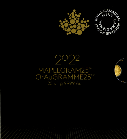 25 x 1 g Maplegram 2022 Canada Maple Leaf Gold Coins (2)