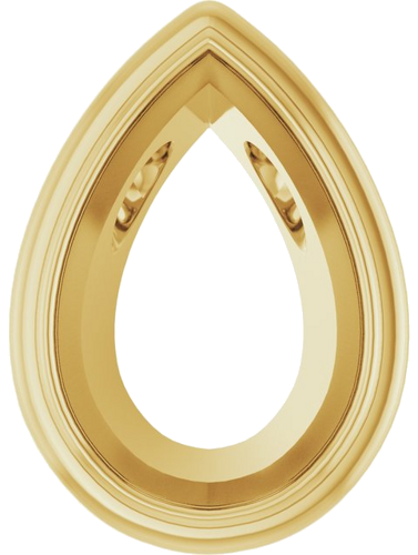Pakabukas „Bezel-Set Solitaire“ 14k yellow gold Pear 9mm x 6mm (1)