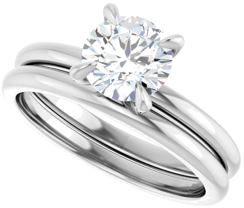 Platinum  6.5 mm Round Solitaire Engagement Ring Mounting (10)