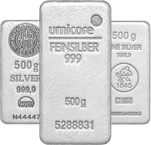 Серебряный слиток 500 г (разные производители) (1)