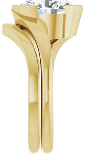 Sužadėtuvių Žiedas „Half-Bezel Solitaire“ 14k yellow gold Oval 10mm x 8mm (9)
