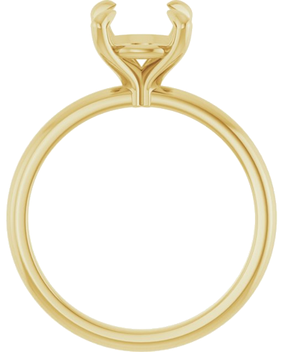 18K Yellow  8 mm Round Solitaire Engagement Ring Mounting (2)