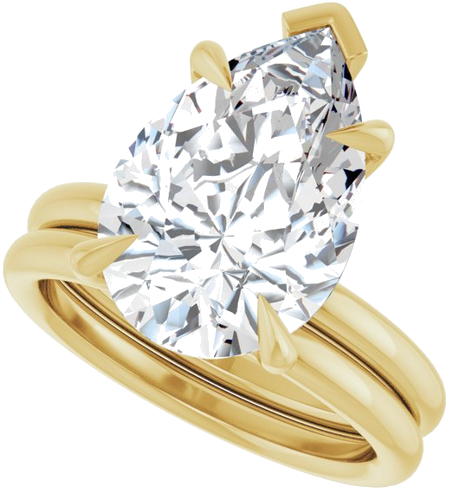 Sužadėtuvių Žiedas „Claw-Prong Solitaire“ 10k yellow gold Pear 15mm x 10mm (10)