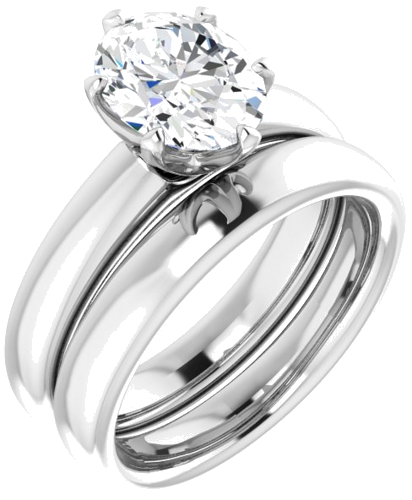 Sužadėtuvių Žiedas „Solstice Solitaire®“ 14k white gold Oval 9mm x 7mm (6)