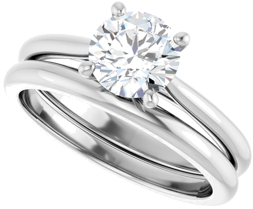 Sužadėtuvių Žiedas „Solitaire“ 18k white gold Round 6.5mm (10)