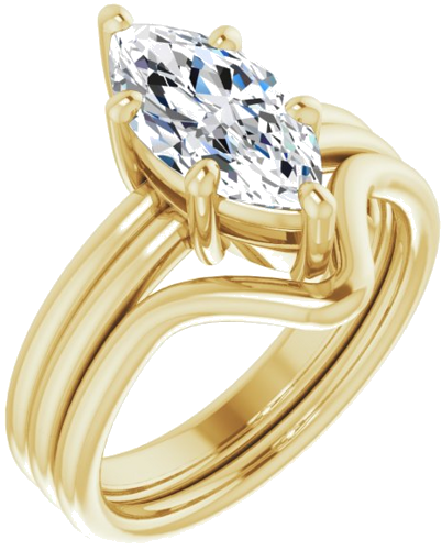 Sužadėtuvių Žiedas „Solitaire“ 14k yellow gold Marquise 12mm x 6mm (6)