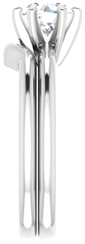 Sužadėtuvių Žiedas „Solitaire“ 585 Baltojo Aukso Round 6mm (9)