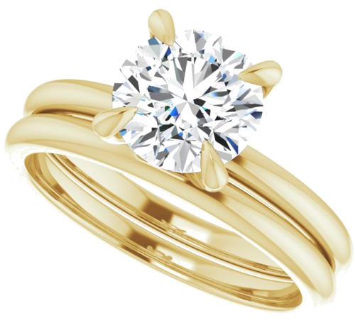 18K Yellow  7.4 mm Round Solitaire Engagement Ring Mounting (10)